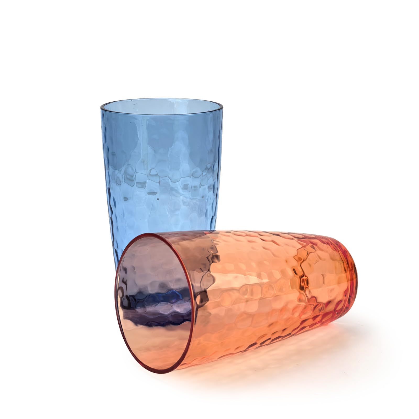 Yalin Vasos acrílicos de 20 onzas, vaso de plástico reutilizable, apilable, sin BPA, a prueba de roturas, apto para lavavajillas, juego de 6 tazas (multicolor)