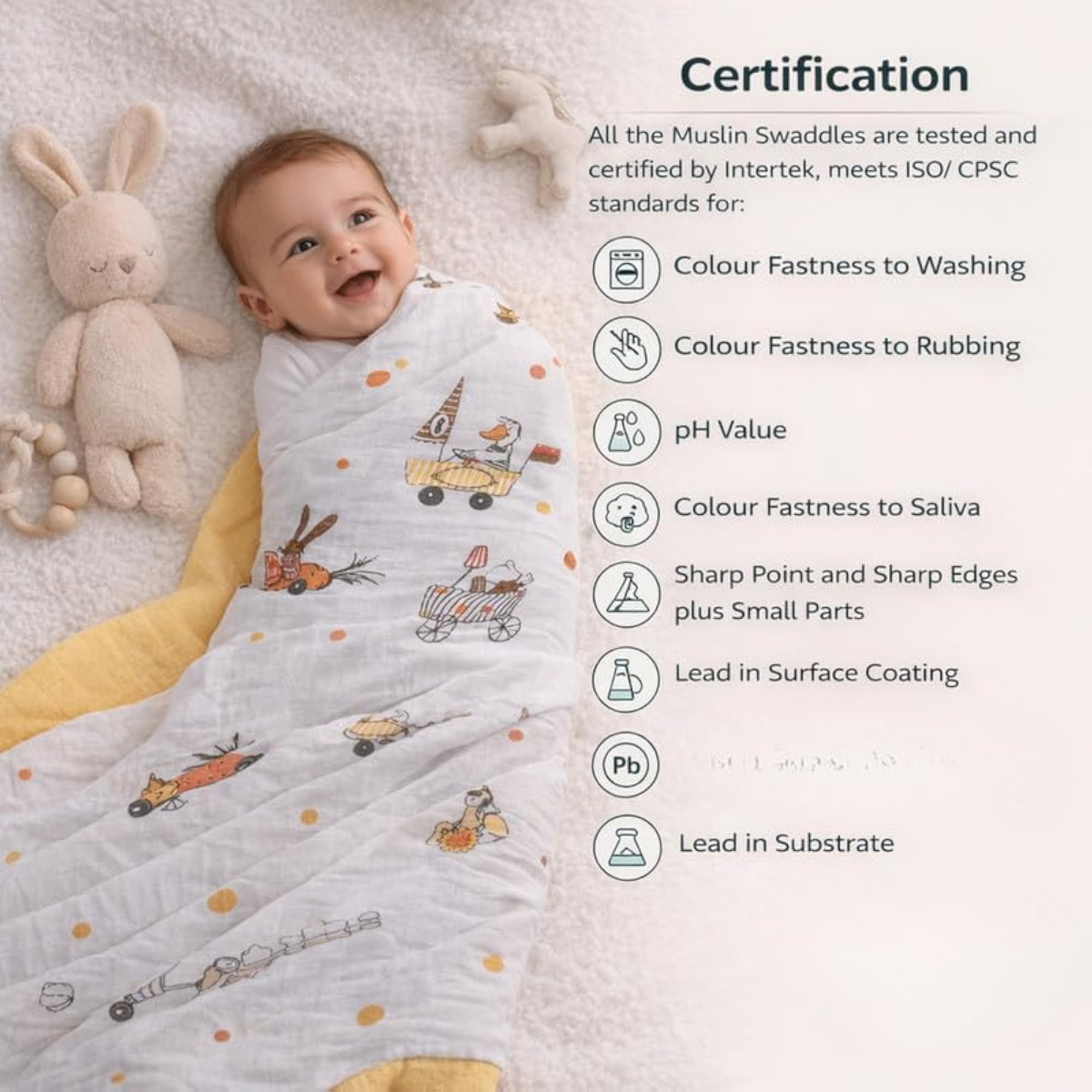Muslin Swaddle Blanket Set (2 Pack) Cotton Baby Swaddle