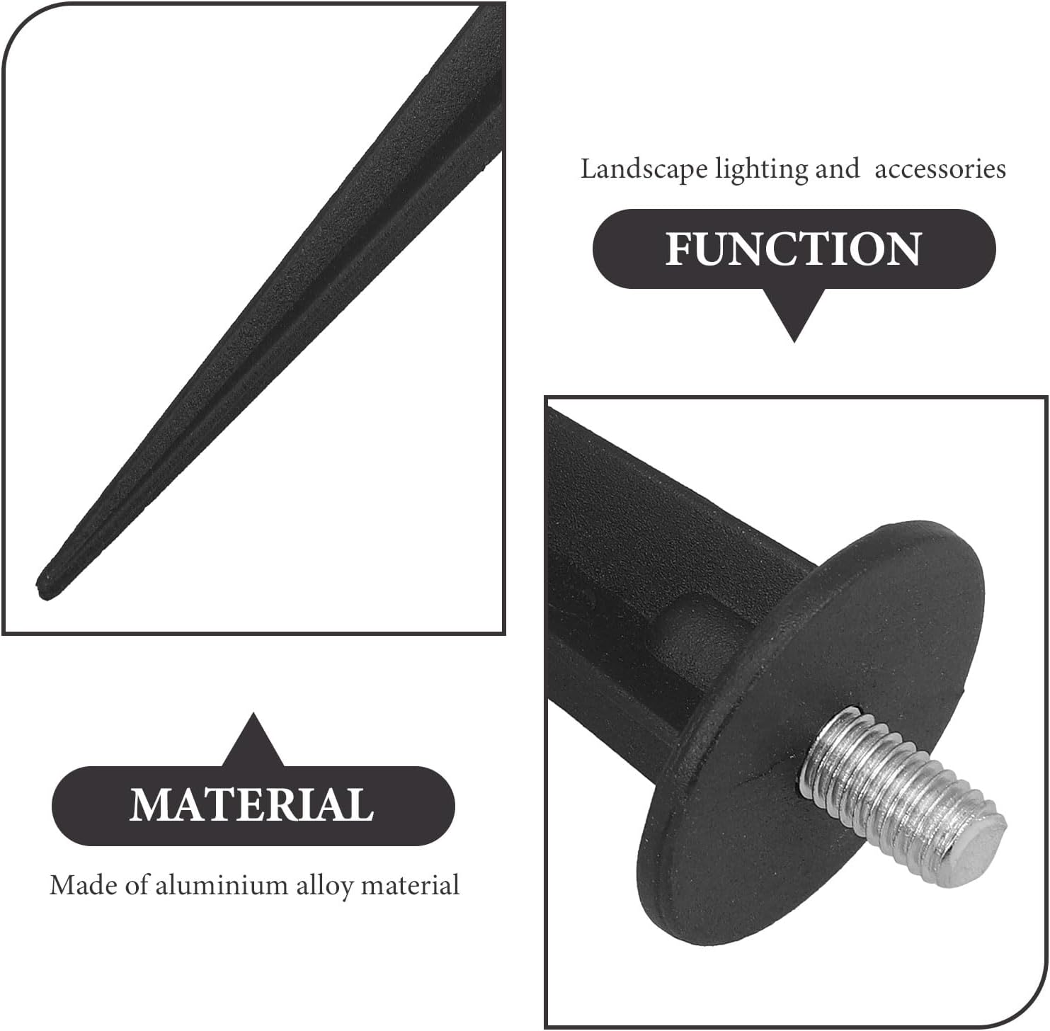 jojofuny 6Pcs Replacement Stakes for Outdoor Pathway Lights 2 - Sturdy Aluminium and Screw Threaded Inserts Yard Pathway Lights Stakes Replacement Set, 3.5 x 15.5 cm - Image 5