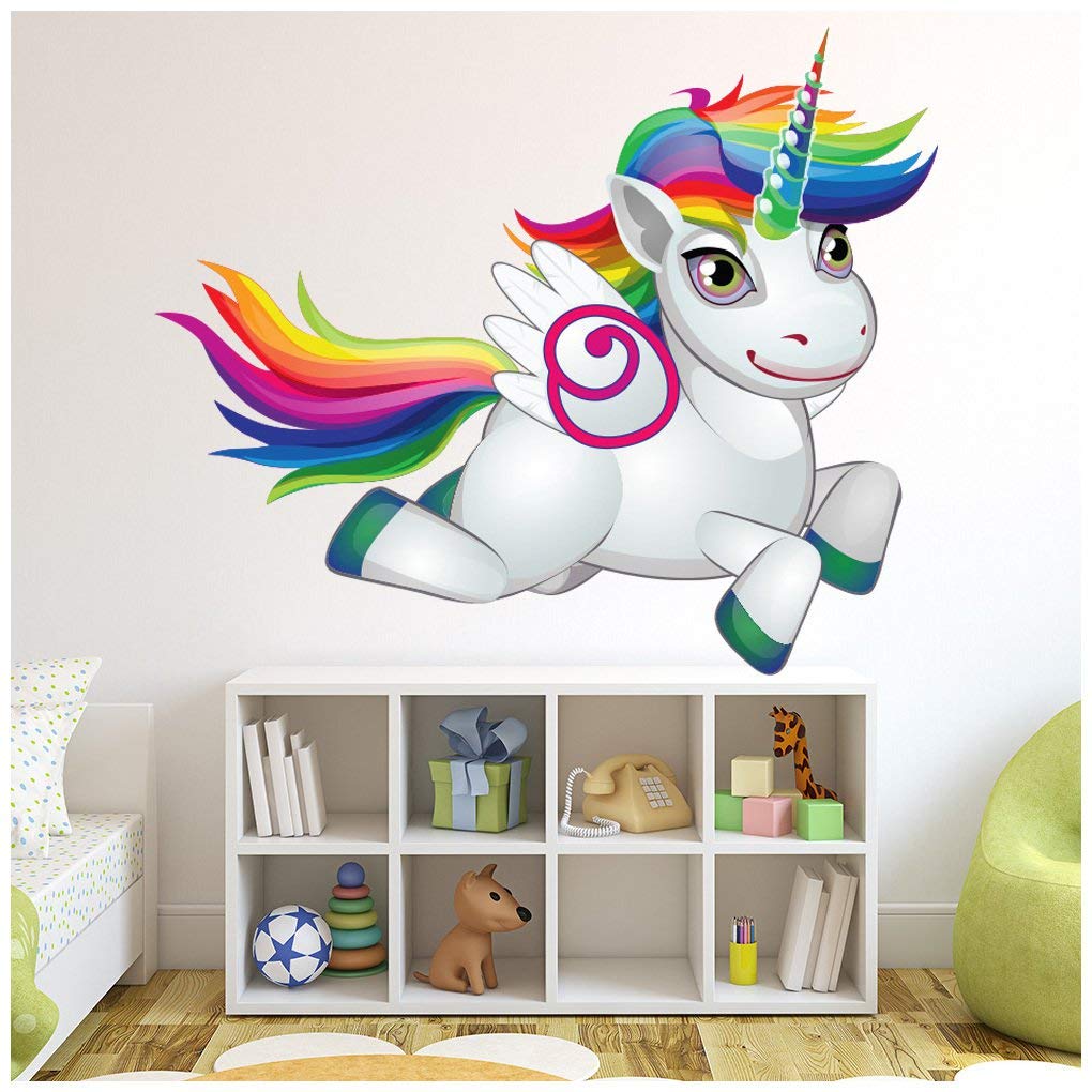 azutura Bright Rainbow Unicorn Wall Sticker available in 8 Sizes Digital