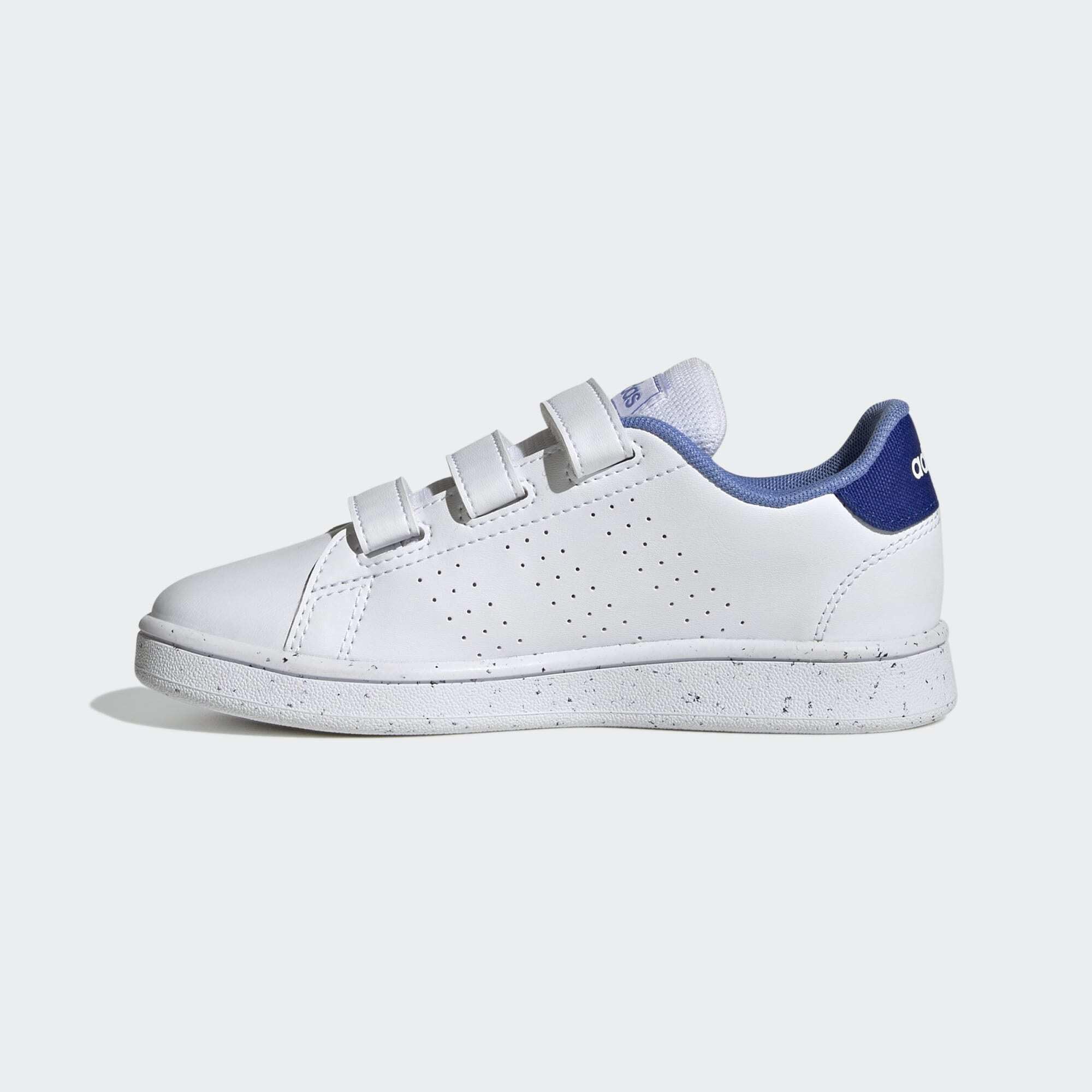Adidas Unisex - Bambini Advantage Lifestyle Court Hook-And-Loop Shoes, Cloud White/Cloud White/Blue Fusion, 34 EU