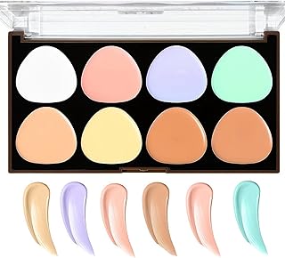 Colour Corrector,8-Shades Concealer Full Coverage Cream Contour Palette Under Eye Concealer With Pink Orange Green Peach Concealer Concealer Waterproof Long Lasting Foundation Palette