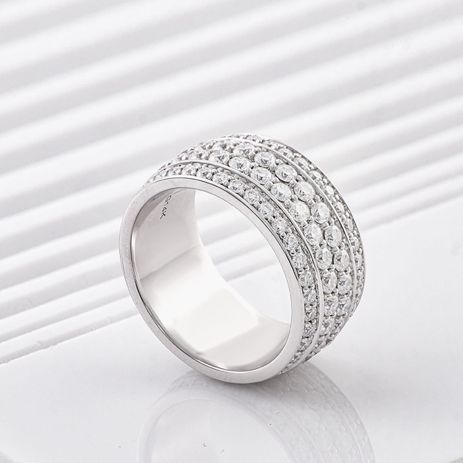 Obrączki ślubne z prawdziwego złota moissanite, pierścionek zaręczynowy, 375/585/750, prawdziwe złoto, dla mężczyzn, 9K/14K/18K białe złoto, grawerunek dla mężczyzn