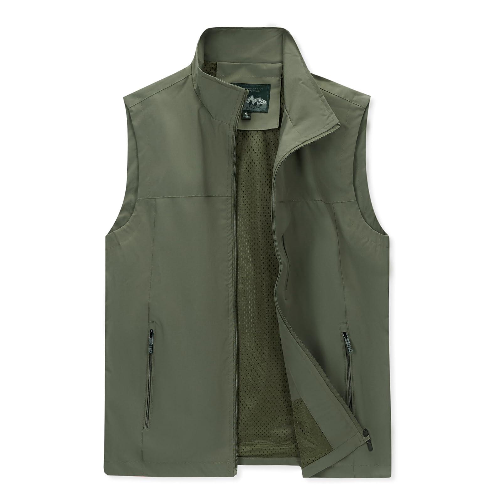 Men's Lightweight Vest Sleeveless Outdoor Work Jacket for Travel Hiking