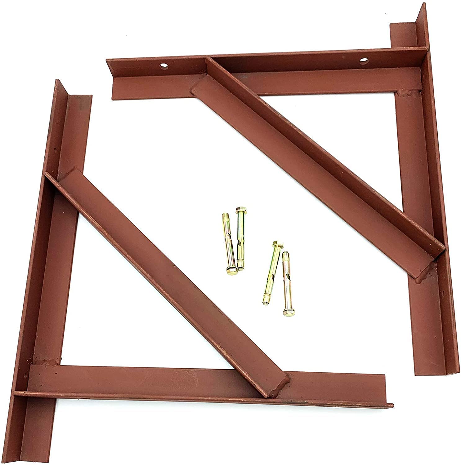 PlankBeugels, Set van 2 plankbeugels, zware plankbeugels, 90 graden plankbeugels voor wandmontage en gipsplaat, met schroeven Draagvermogen 40 kg