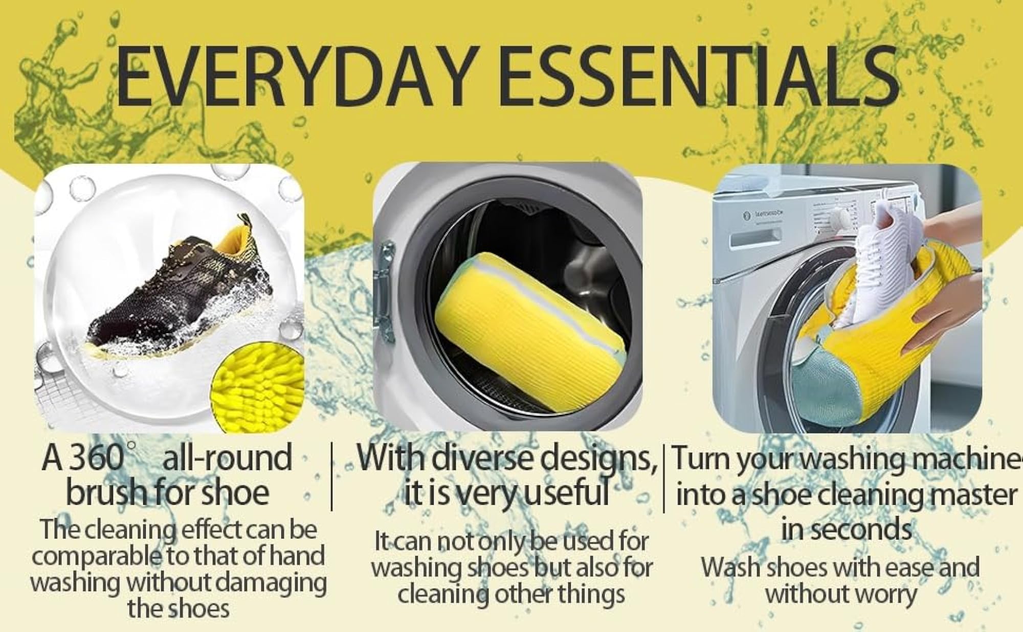 Shoe Washing Machine Laundry Bag, Hidden Zipper Side Opening