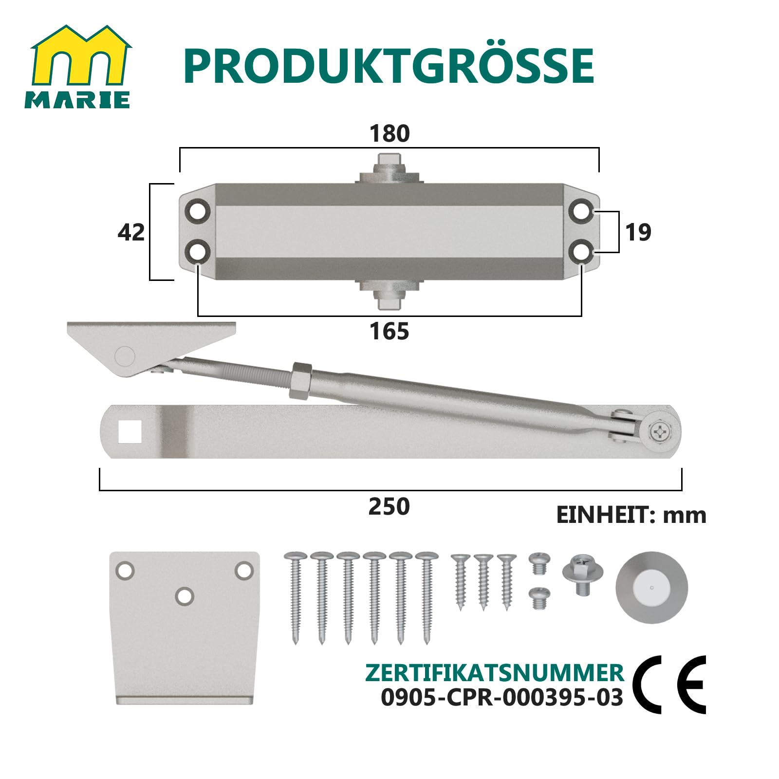 MARIE Door Closer Automatic Top Door Closer Hydraulic for Interior Door & Exterior Door - Image 3