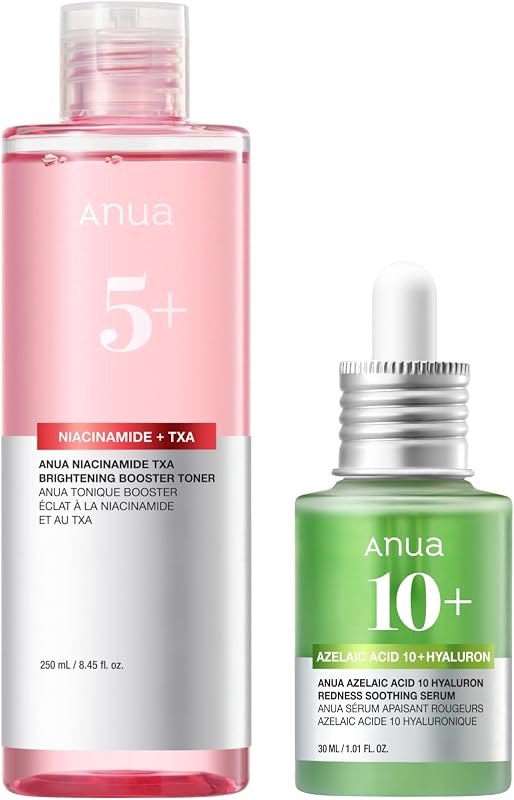 Anua Spot Correcting & Clarity Duo, Azelaic Acid Hyaluron Soothing Serum & Niacinamide TXA Toner, for Blemish-Prone & Oily-Prone Skin, Lightweight & Hydrating, Glow Skin, Korean Skincare