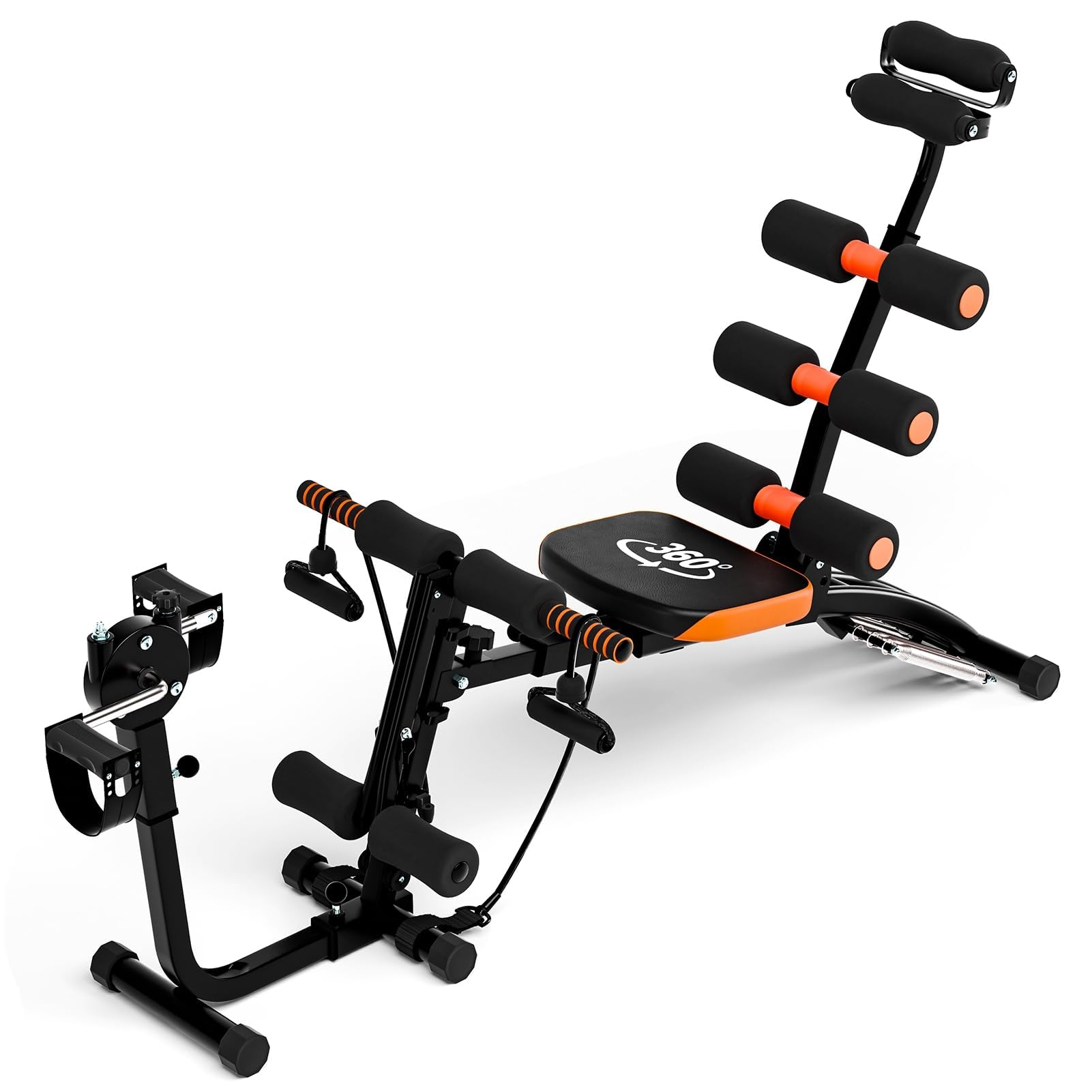 Ab Workout Bench for Home Gym, Multi-Functional Adjustable Ab Crunch Machine for Total Body Workout, Exercise Equipment for Abs for Core, Leg, Thighs, Buttocks, Sit-up