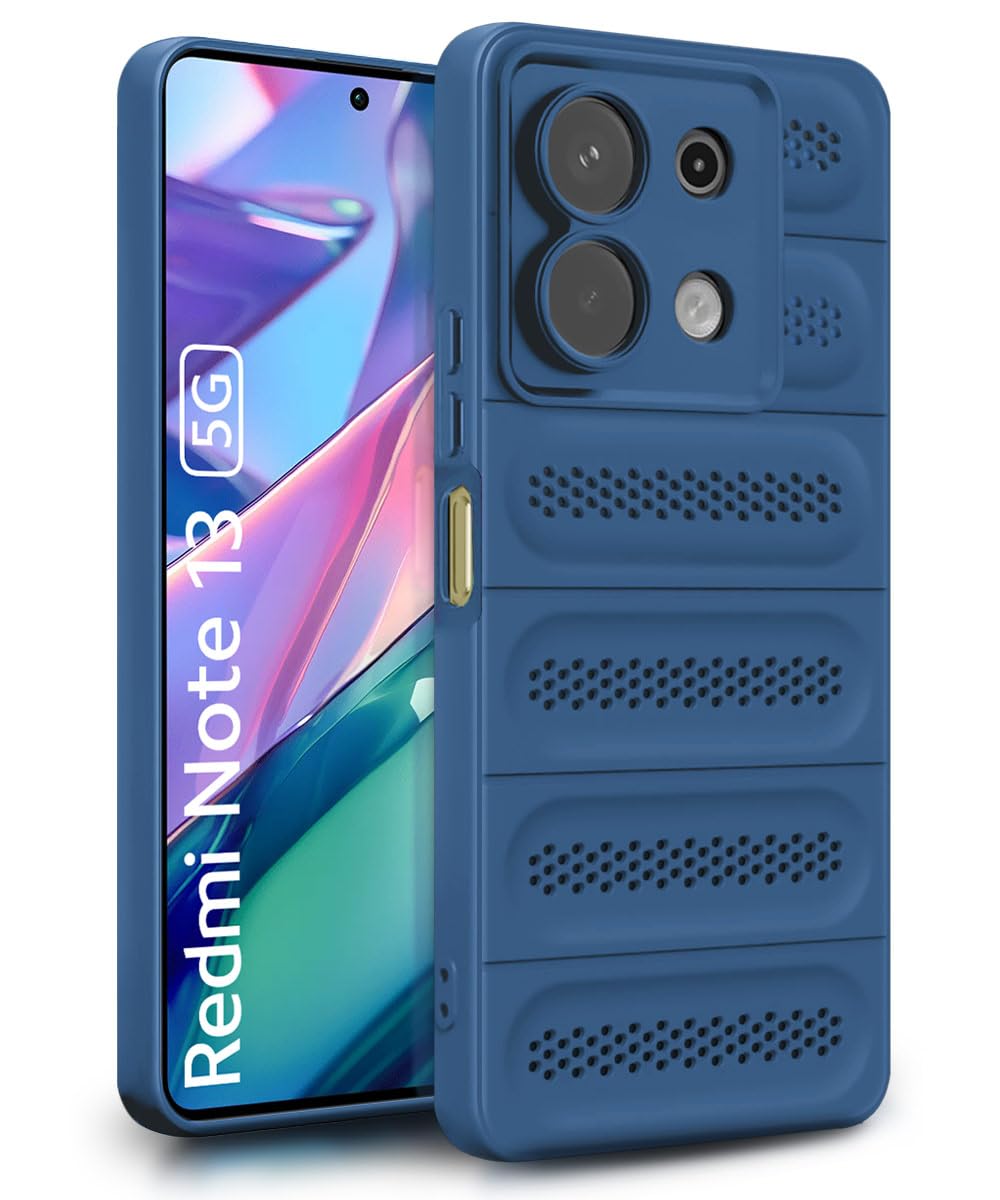 WOW IMAGINE Ultimate Silicone Back Cover Case for Xiaomi Mi Redmi Note 13 5G | Heat Dissipation Thin Soft TPU | 360° Camera Protection | Breathable Cooling Holes – Deep Blue WOW IMAGINE Ultimate Silicone Back Cover Case for Xiaomi Mi Redmi Note 13 5G | Heat Dissipation Thin Soft TPU | 360° Camera Protection | Breathable Cooling Holes – Deep Blue