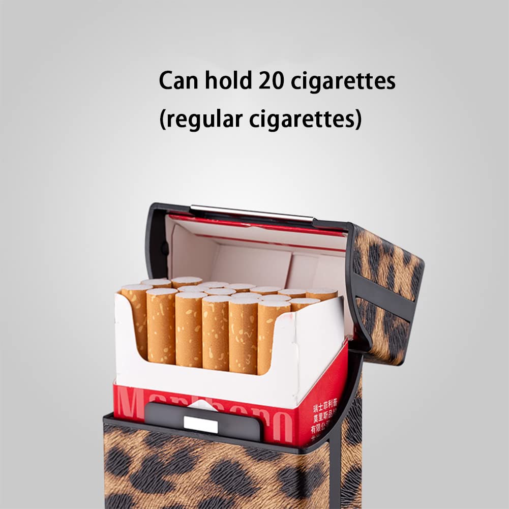 Amazon.com: Leopard Print Cigarette Case 20 Regular Cigarettes Case  Magnetic Buckle Cigarette Box Hard Cigarette Pack