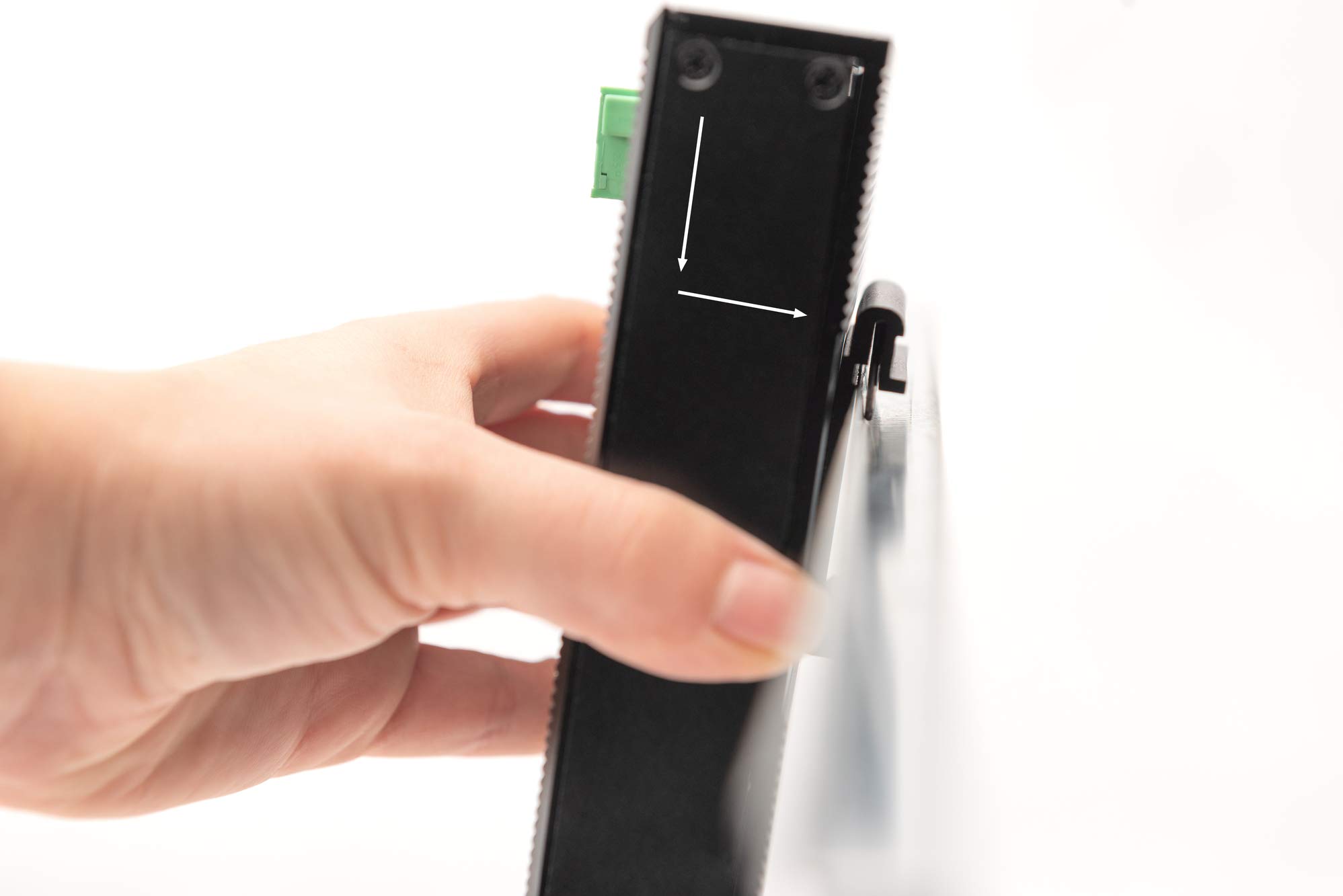 DIGITUS Flat Network Switch - 8-port gigabit Ethernet - DIN rail mounting - terminal strip - fanless - black/blue