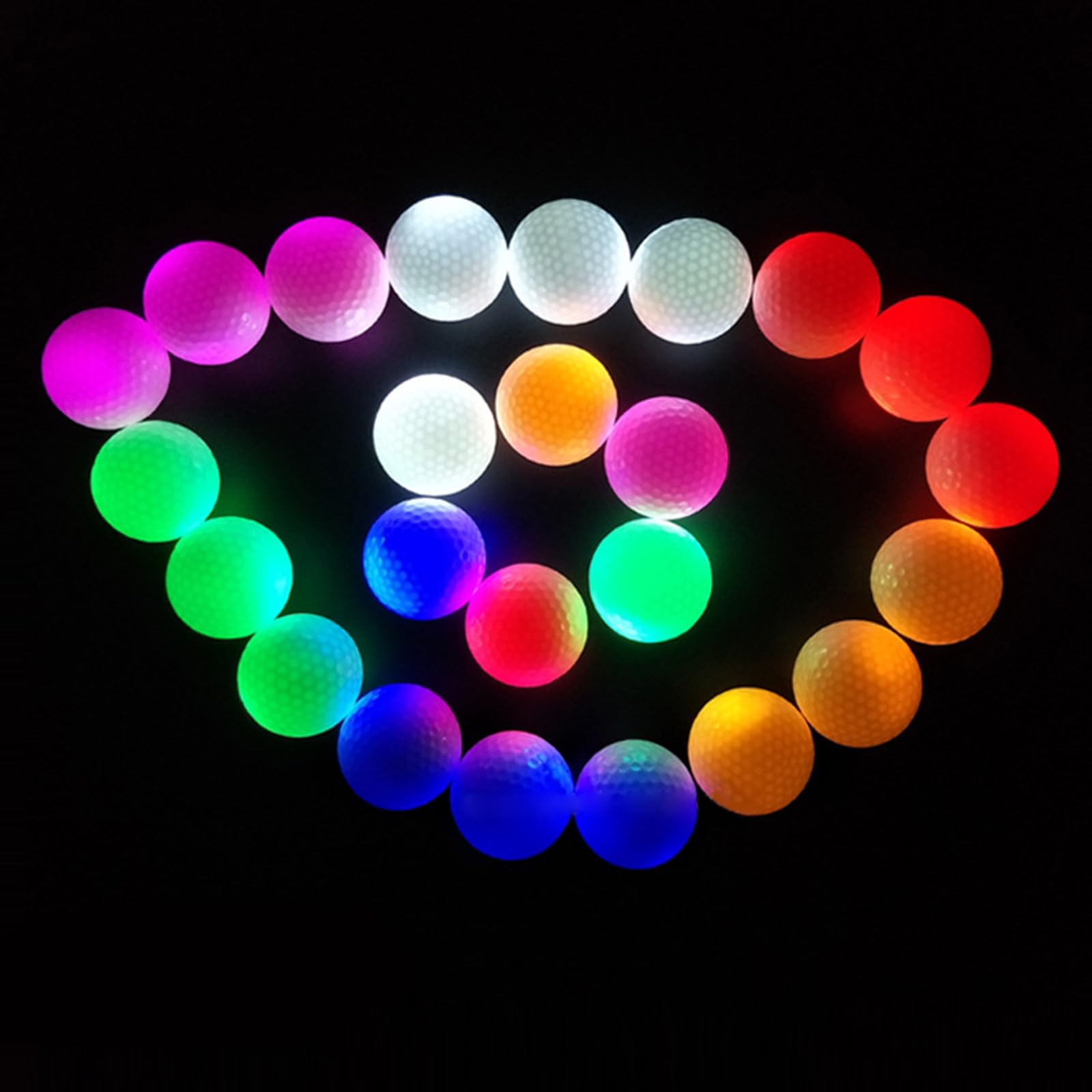 Dunkler Golfball, leuchtende Golfbälle, rücksetzbare Zeit, LED Ball, leuchtende Nachtbälle, Leuchtend Leuchtend