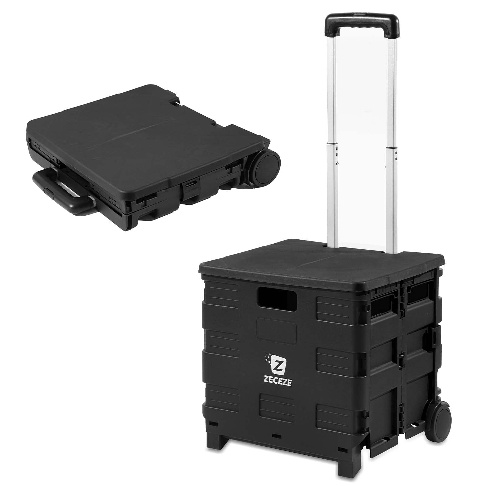 Buy Rolling Crate with Wheels for Teachers, ZECEZE Collapsible Rolling