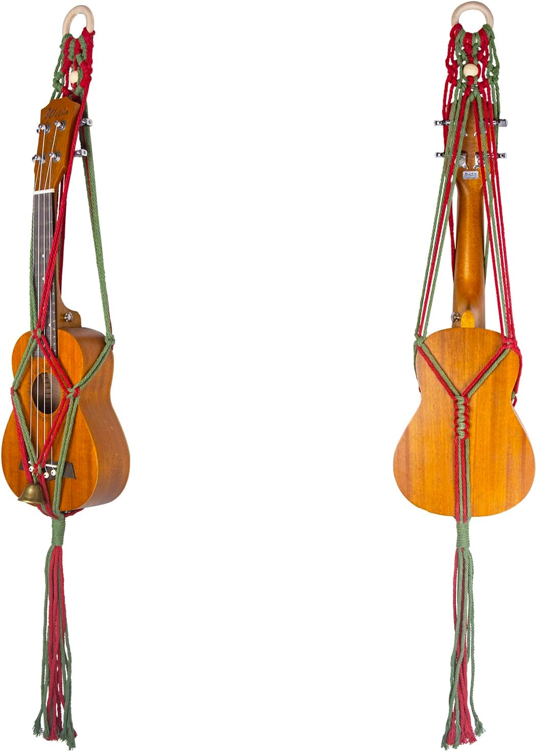 Macrame Ukulele Hanger Sporano Wall Mount for Christmas Handwoven Holder image 2