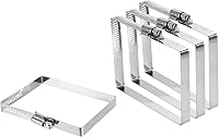 Vista 7 de uxcell 2 abrazaderas de manguera rectangulares de acero inoxidable 304, ajustables de 2 x 2 pulgadas, abrazaderas de tubo de conducto de engranaje