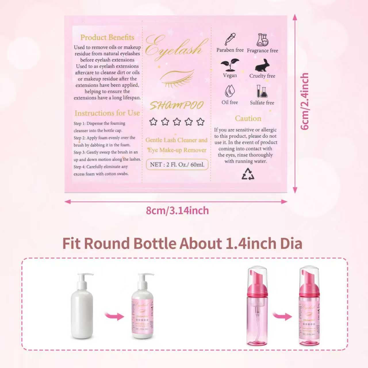 100-Piece Eyelash Extension Aftercare Kit with Shampoo Bottles and Brushes