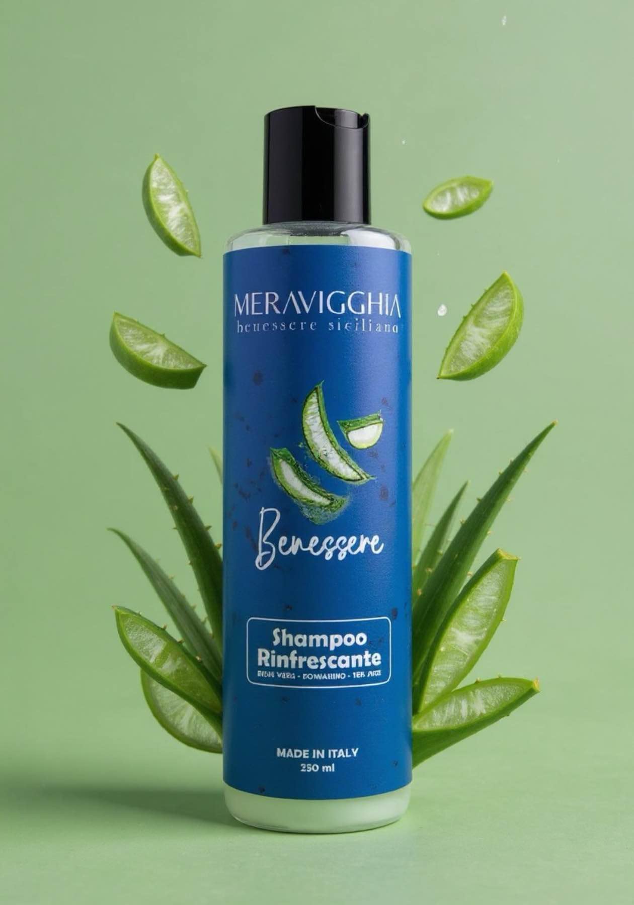 Shampoo Capelli Grassi Sebo-Regolatore al Rosmarino, Aloe e Menta - Cute Pulita e Rinfrescata dal primo lavaggio - Made in Italy - 250 ml