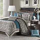 Hampton Hill Bennett Place Polyester Jacquard 10-Piece Comforter Set, King, Multi