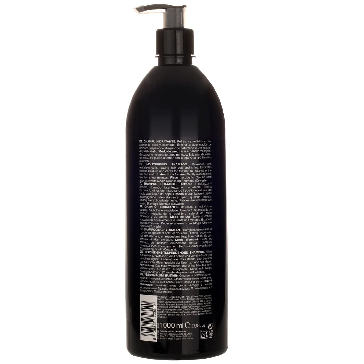 Tahe Magic Rizos Moisturizing Low Poo Shampoo for Curly and Wavy Hair, Suitable for the Curly Method, 1000ml