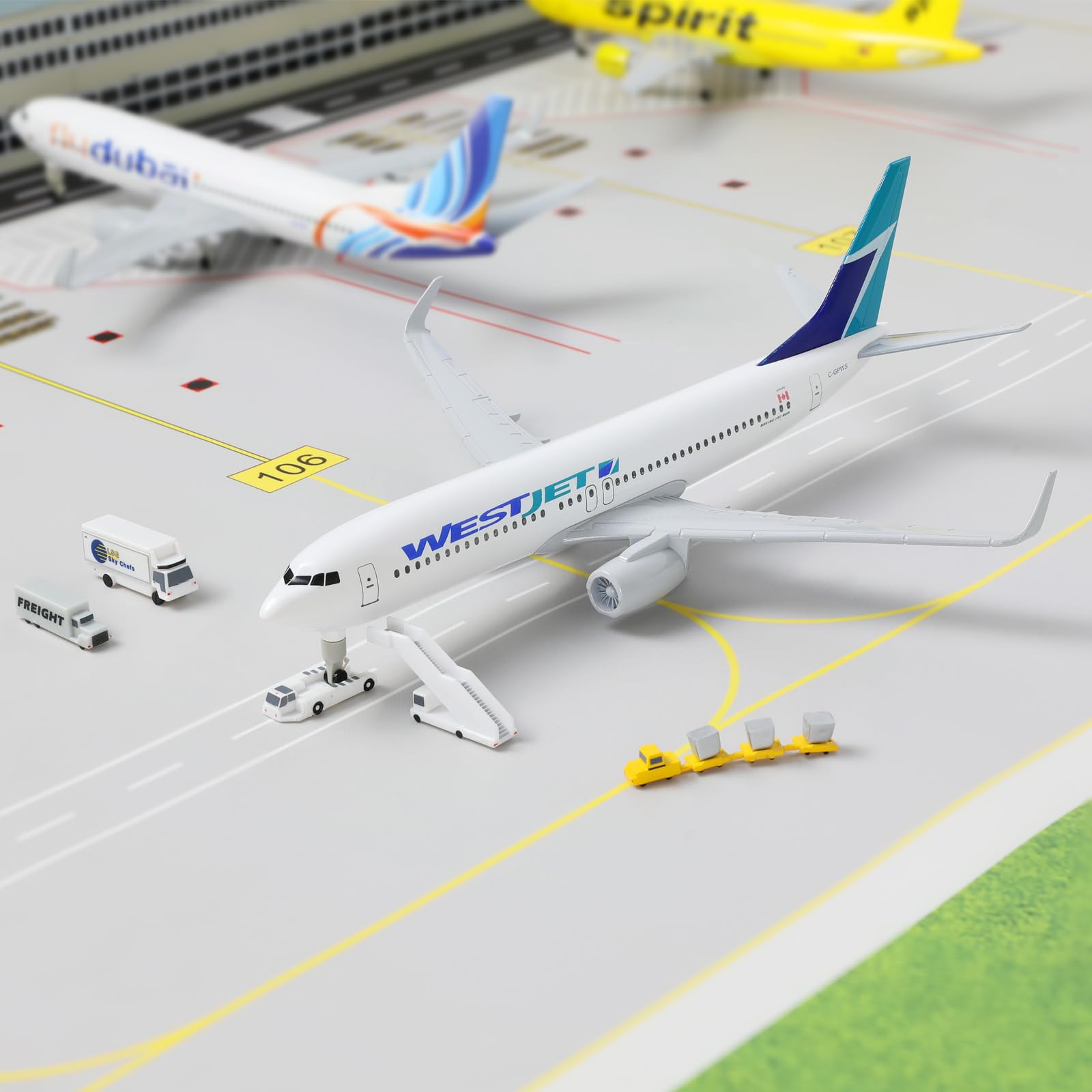 QIYUMOKE 1/300 737 Canada Die-cast Metal Airplane Model -West jet737 Airplane Model for Adult -Model Plane with Stand (8.3 inches Long) Aviation Enthusiasts Gifts - Image 2