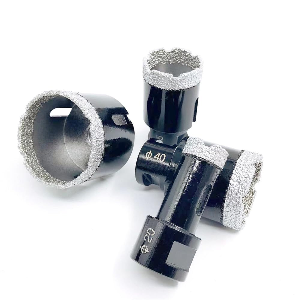 1pc 6mm-100mm Filettatura per vuoto Brasato Apri foro Punta per perforazione M14 Punta per smerigliatrice angolare per piastrelle di ceramica Granito Marmo, 45mm