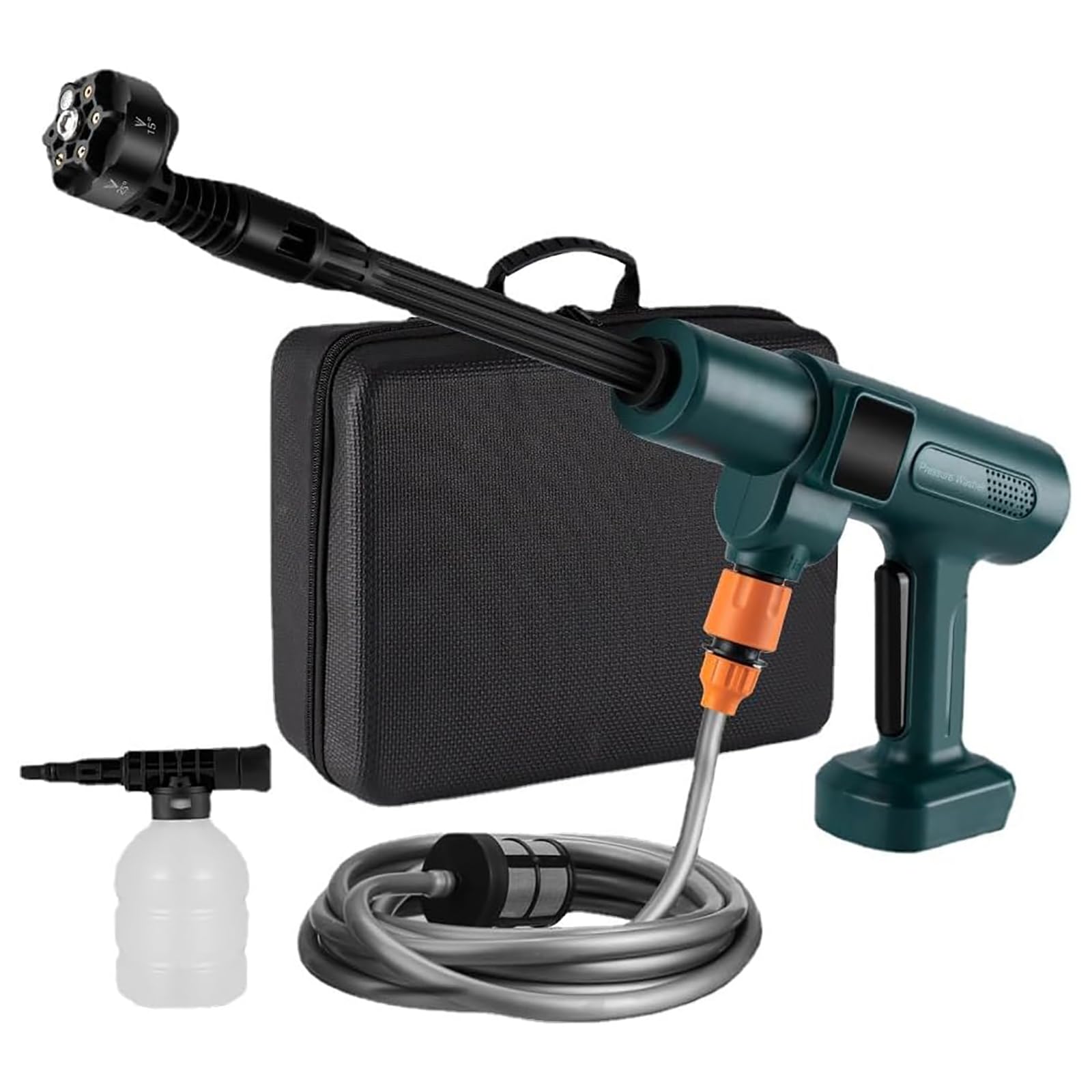Hidrolimpiadora Inalámbrica, Portátil, De 15 Bares, con Boquilla 6 En 1 Y Batería De 2600 Mah, para Lavar Coches, Suelos, Limpiar Jardines Y Regar.