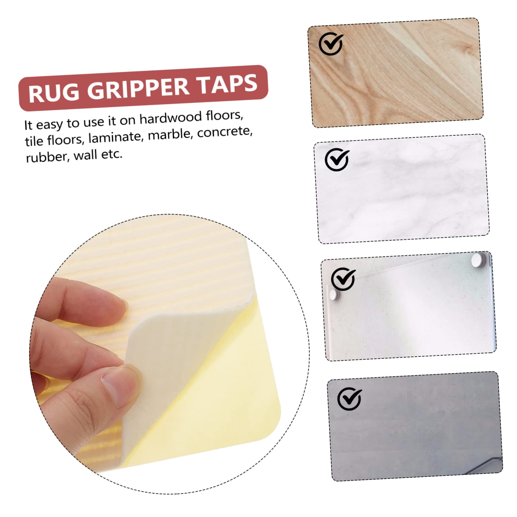 PRETYZOOM 16pièces Autocollants Antidérapants pour Tapis Grippers Adhésifs Non- pour Tapis De Salle Cuisine Et