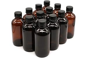 MagJo Naturals 4oz Amber Glass Bottles with Lids: Premium Storage Solution