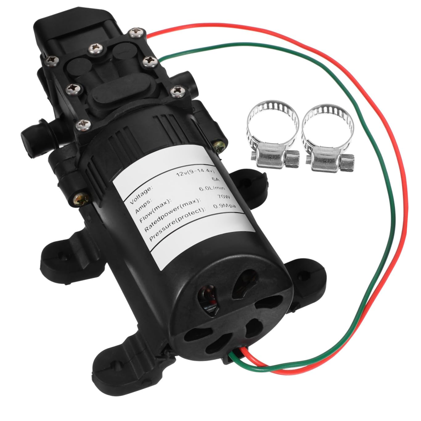Operitacx Bomba de Agua Eléctrica de Diafragma Auto Reinicio y Fácil Instalación Negra 12v 70w para Dispositivo de Limpieza por Pulverización