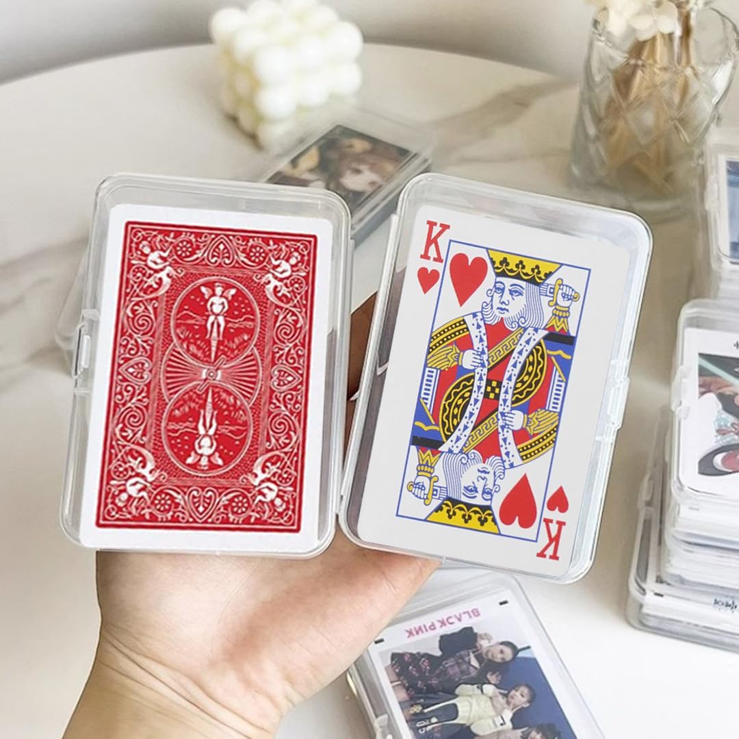4 Pcs Blank Playing Card Case, Plastic Playing Game Cards Storage Box Holder for Business Cards
