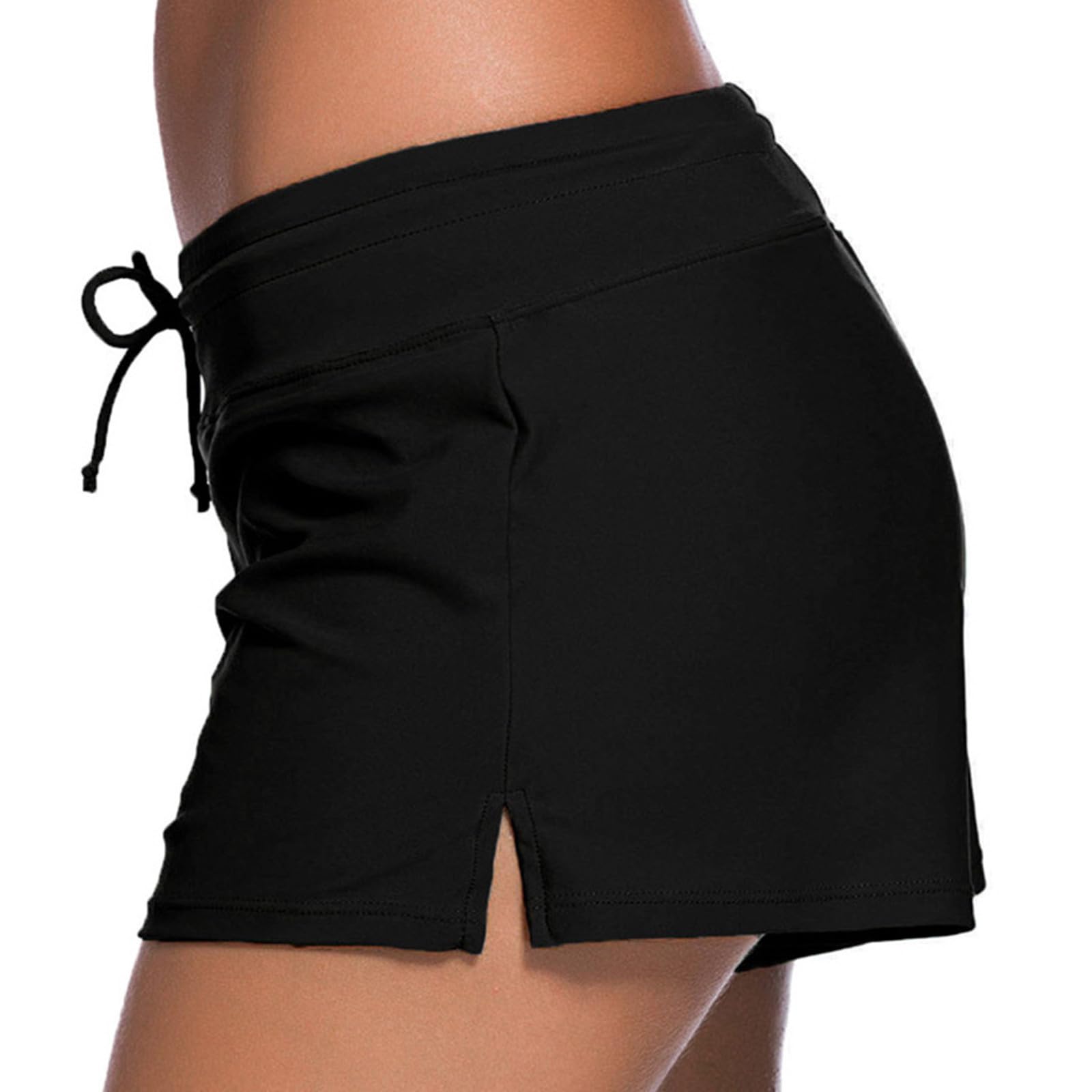 Genérico High Mujeres Beach Bikini Pantalones Cortos Cintura Fruncidos Inferior Baño Shorts Swimwears Tankinis Set