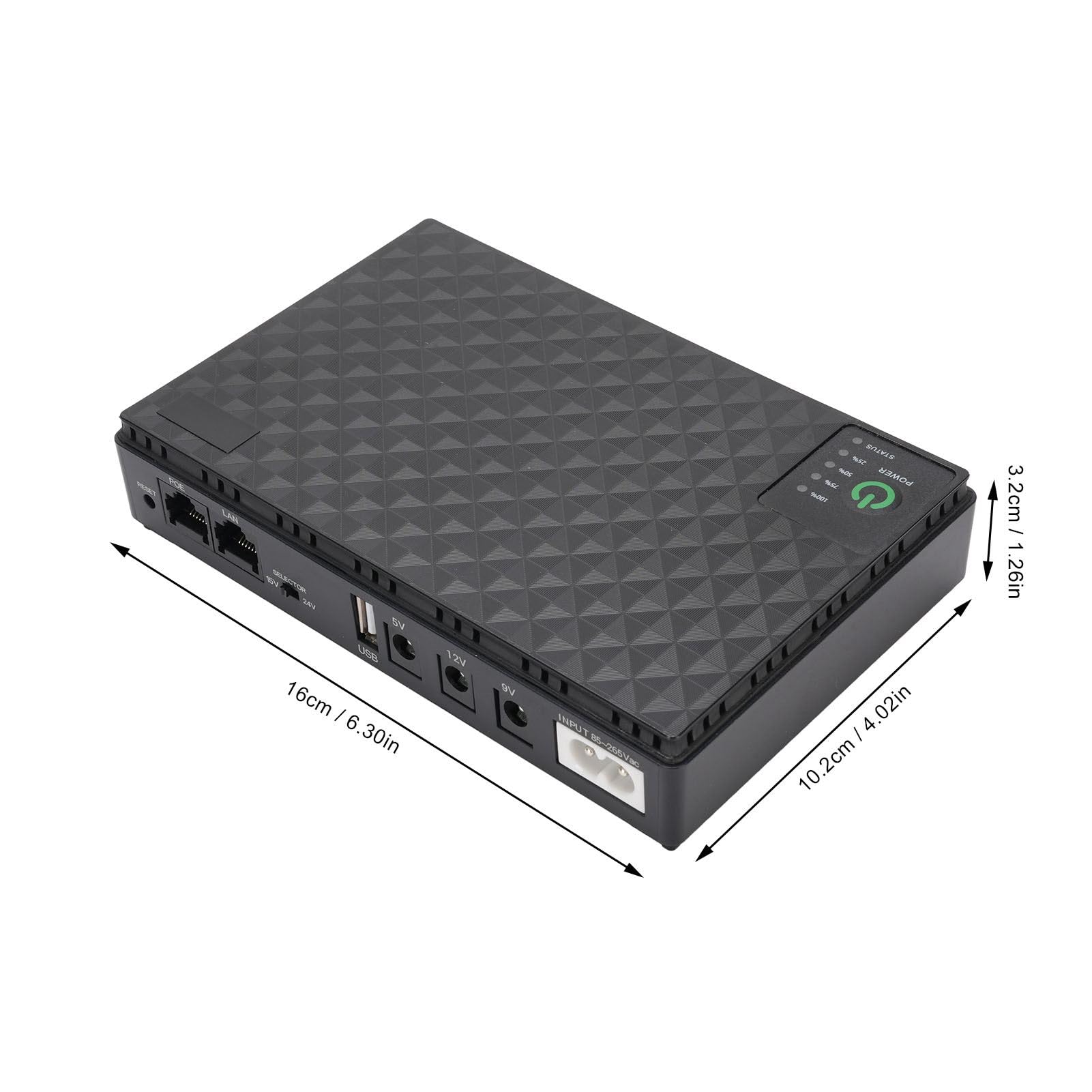 Pyhodi Mini UPS Battery Backup dla RouteróW, UPS Battery Backup 10400 MAh USB 5V DC 5V 9V 12V Poe 15V 24 V Maksymalnie 18 W Modem Zasilający Router, Nieprzerwane (Wtyczka UE 85-265V)