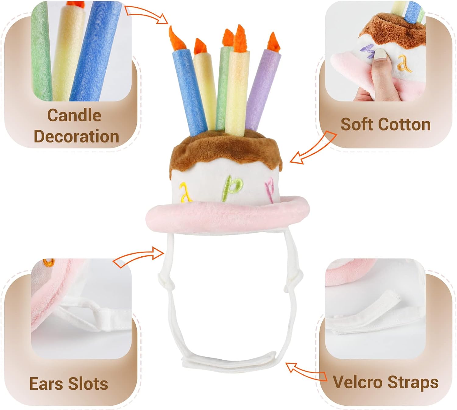 Namsan Holiday Pet Costume Cat Birthday Hat Small Dog Birthday Cake Hat Dog Birthday Party Supplies, Small