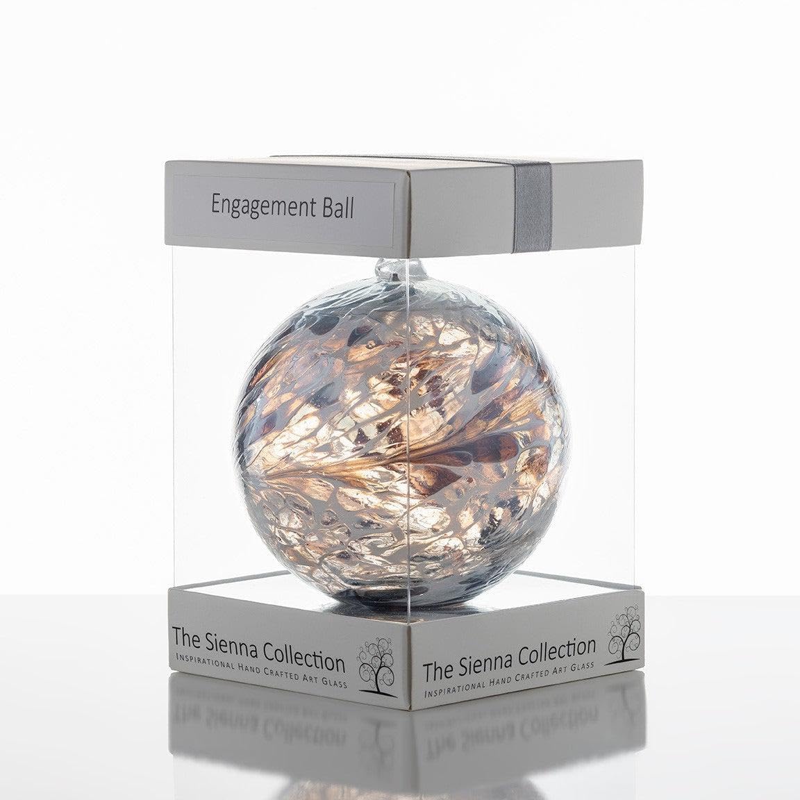 Aspire Art Glass Silver Engagement Gift Friendship Ball - Pastel