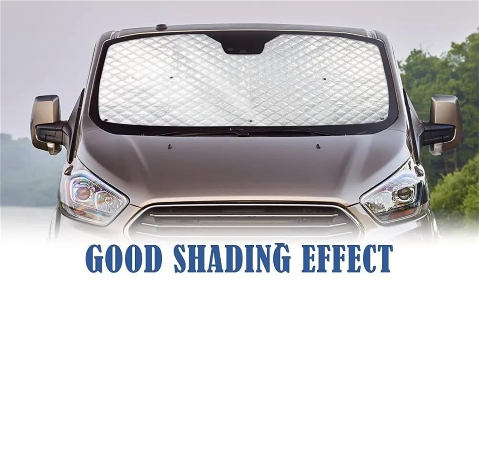 MESKEL Parasol Ventanas para Ford para Transit para Custom MK8 Juego Parasoles para Automóvil Bloqueador Solar Papel Aluminio con Ventosas - Protección UV