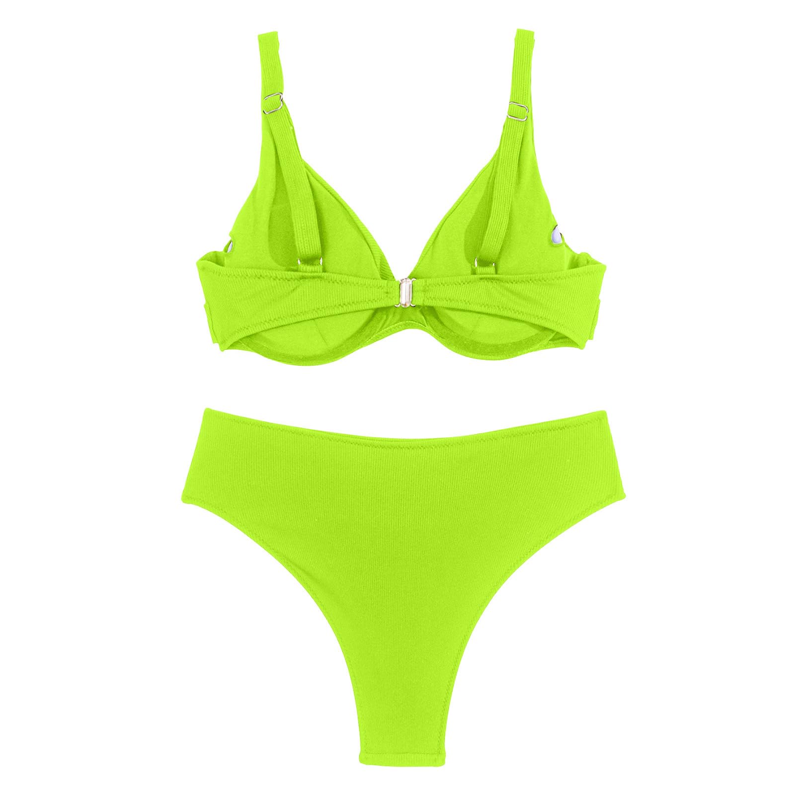 Damski zestaw bikini z niskim stanem seksowny push up dwuczęściowy strój kąpielowy retro marszczony nadruk wysoki, czarny, S