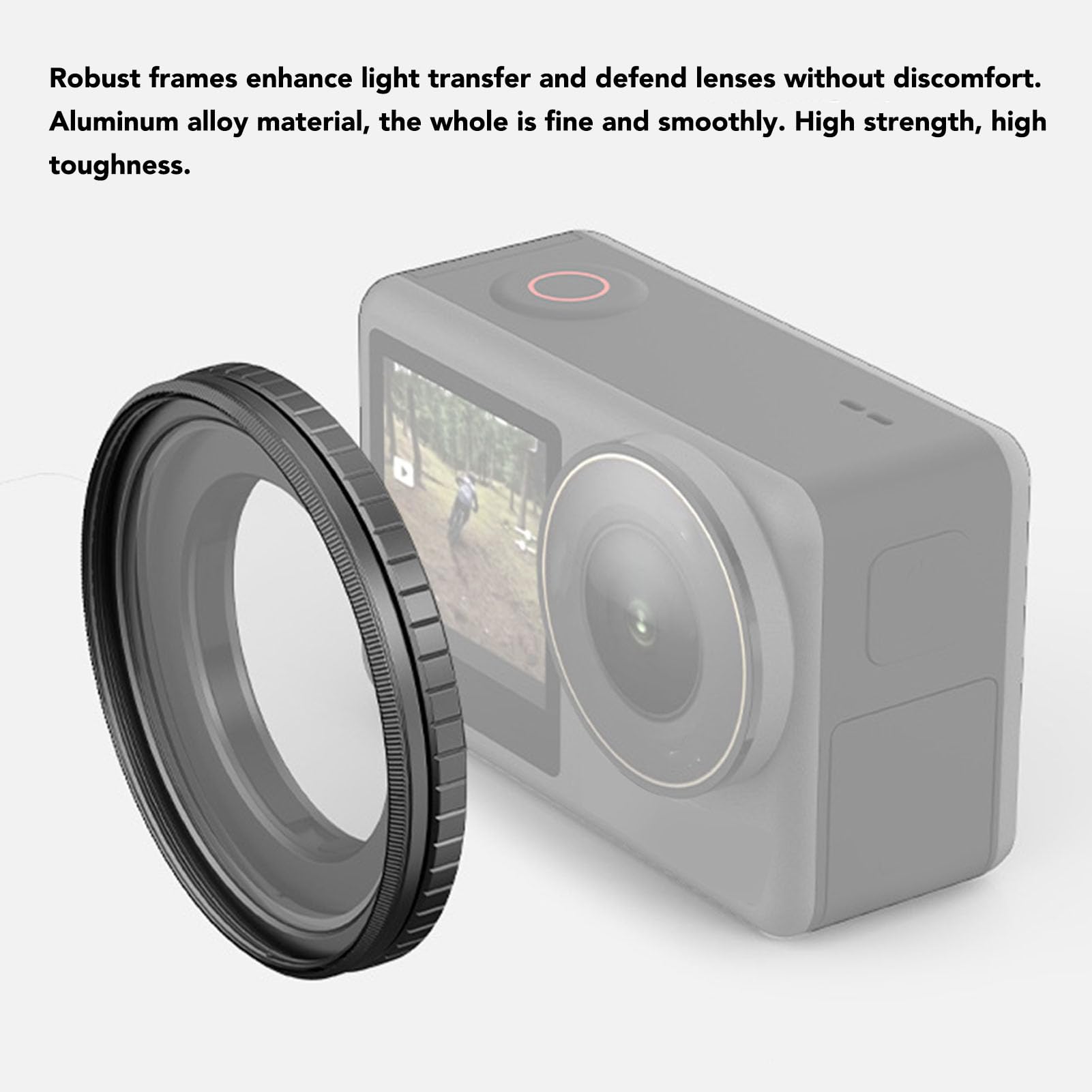 Adapter Obiektywu Aparatu 49 Mm, pierścień Adaptera Filtra Aparatu Fotograficznego ze Stopu Aluminium do Action4, Kompatybilny ze Wszystkimi Akcesoriami do Filtrów 49 Mm