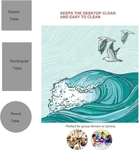 Miniatura 8 de Mantel rectangular de decoración floral negra para mesa, mantel pequeño para cocina, comedor, fiesta, 30 x 30 pulgadas