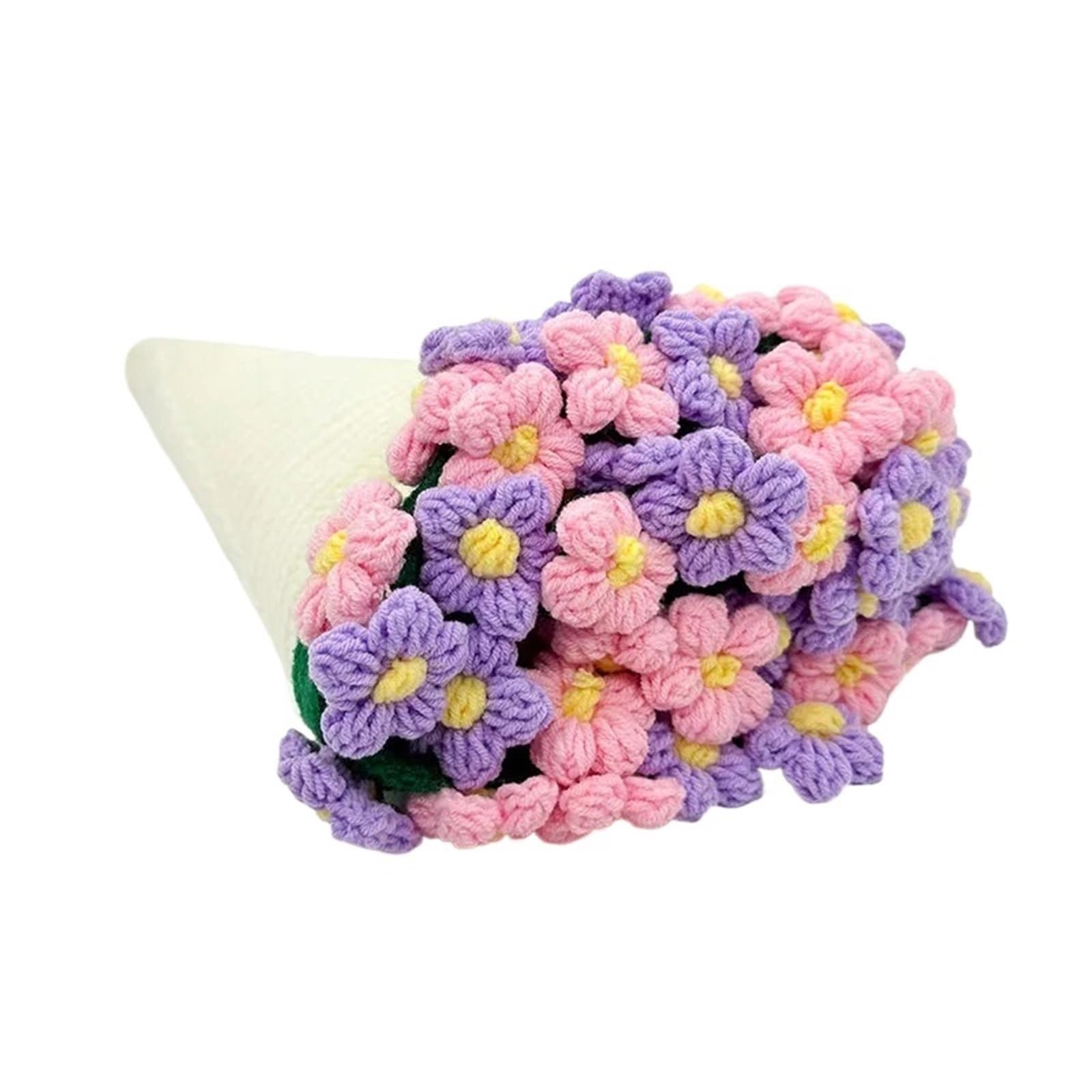ENWWCH Rose Bouquet Crochet Blanket Finished Handmade Flower For Home(Color2)