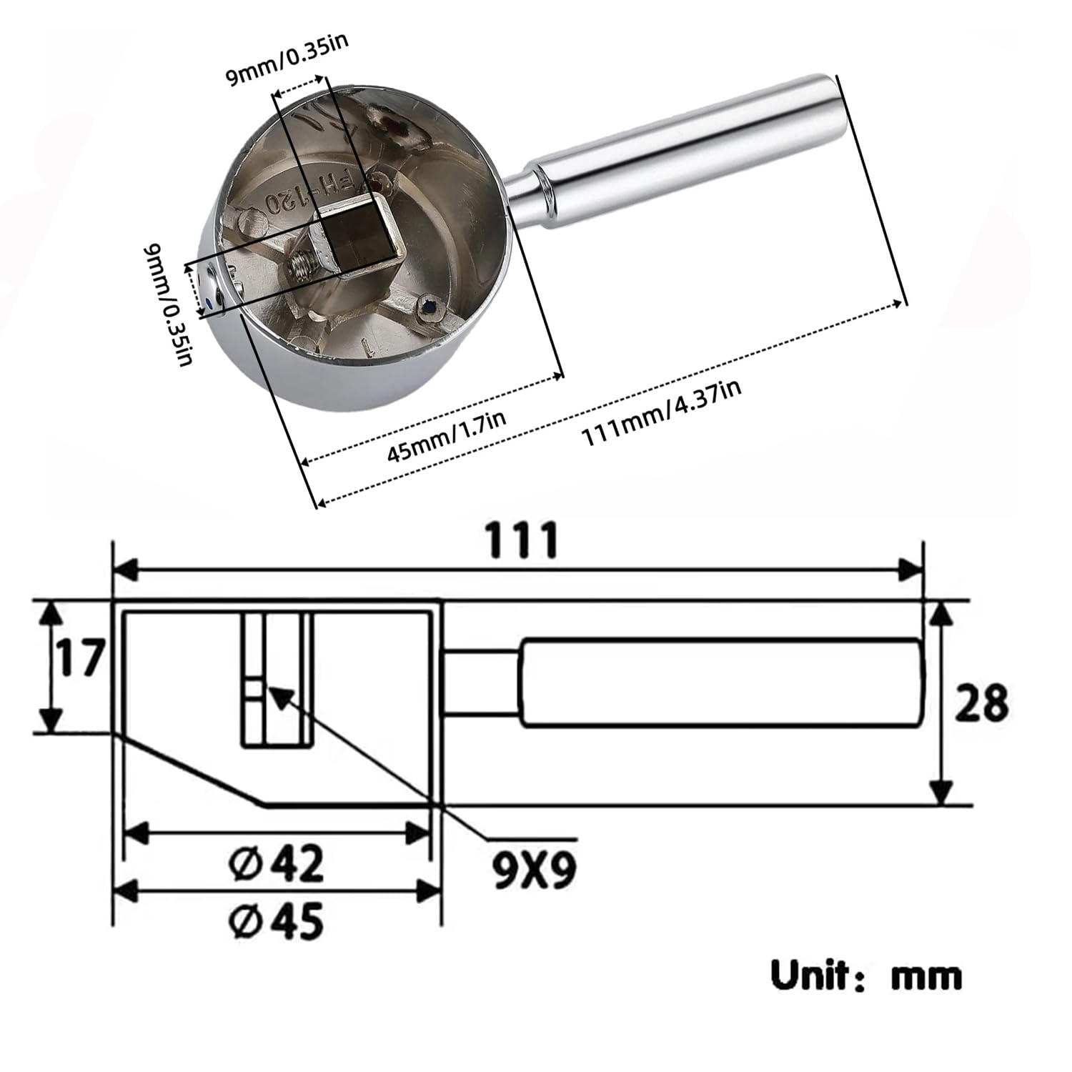 Dźwignia uchwytu kranu kompatybilna z wkładem z kranem 35 mm (trzpień wkładu 9 x 9 mm), wymienne uchwyty na ciepło i zimno, do kuchni, umywalki łazienkowej, wykończenie
