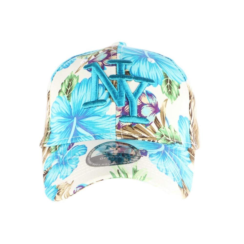 Image secondaire de Hip Hop Honour Casquette Baseball Bleue à Fleurs NY Hawai - Taille Unique - Bleu