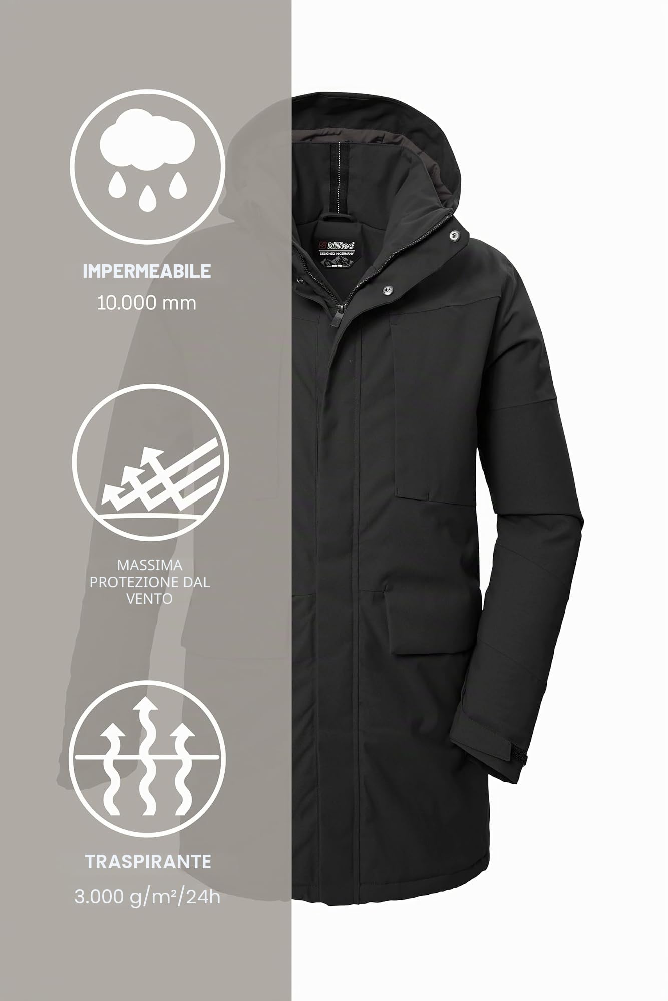 Killtec Kow 80 Mn Prk Parka funzionale con cappuccio senza zip Uomo (Pacco da 1)