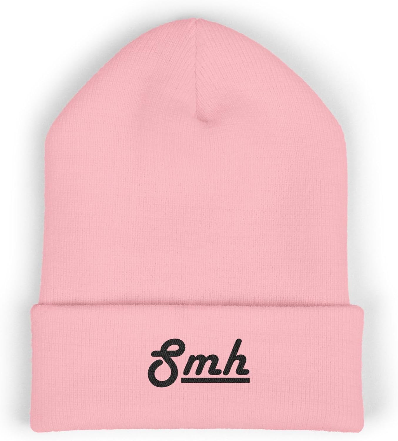 Premium Classic Cuffed Beanie Hat Gift with Embroidery Message 'SMH'