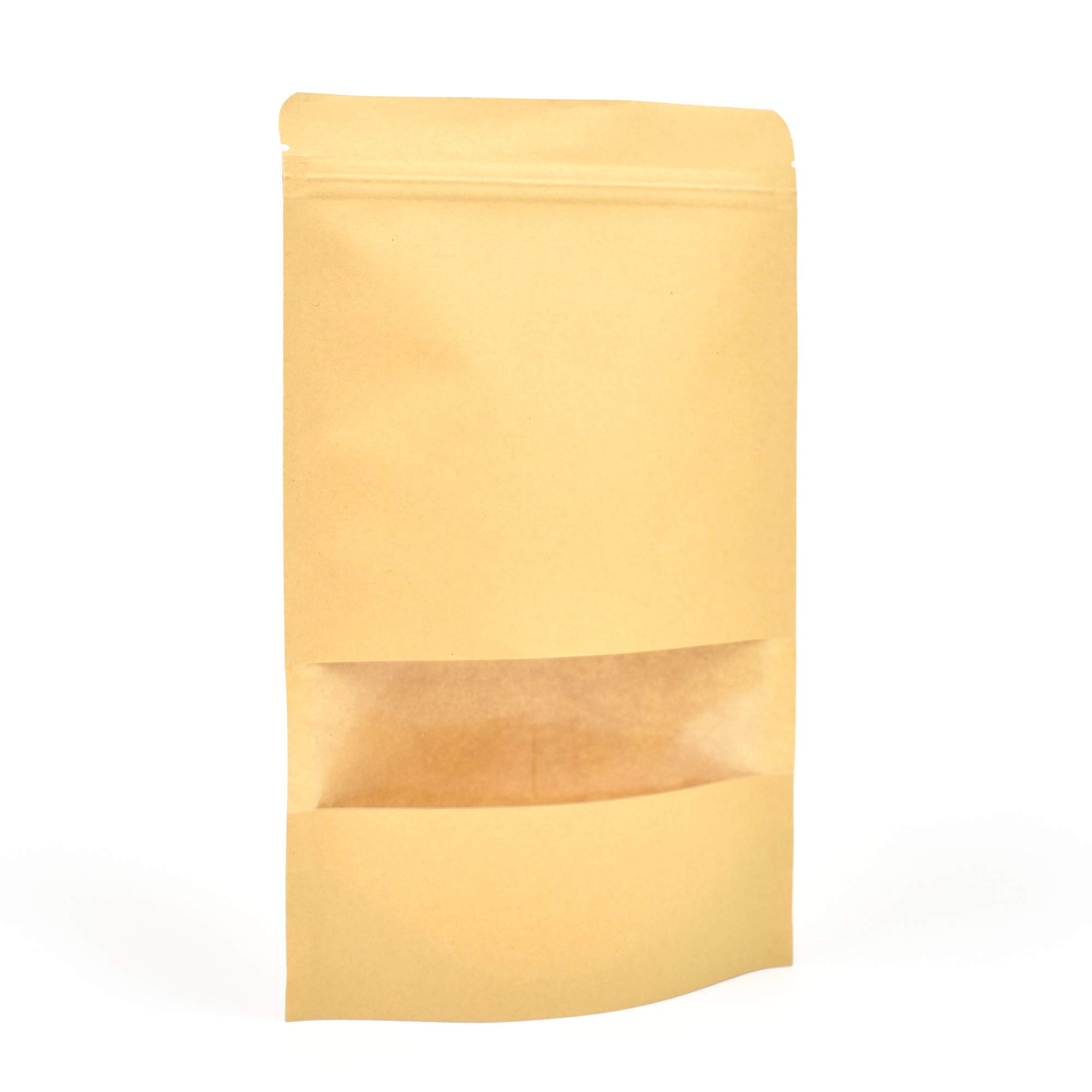 Evg Kraft Evergreen Goods 10Pcs Brown Paper Pouch Bags (180X260 Mm) | Reusable Self-Standing | Sealable Ziplock & Window | Heat Resealable | Perfect For Tea, Coffee Beans, Seeds, Dried Fruits Etc