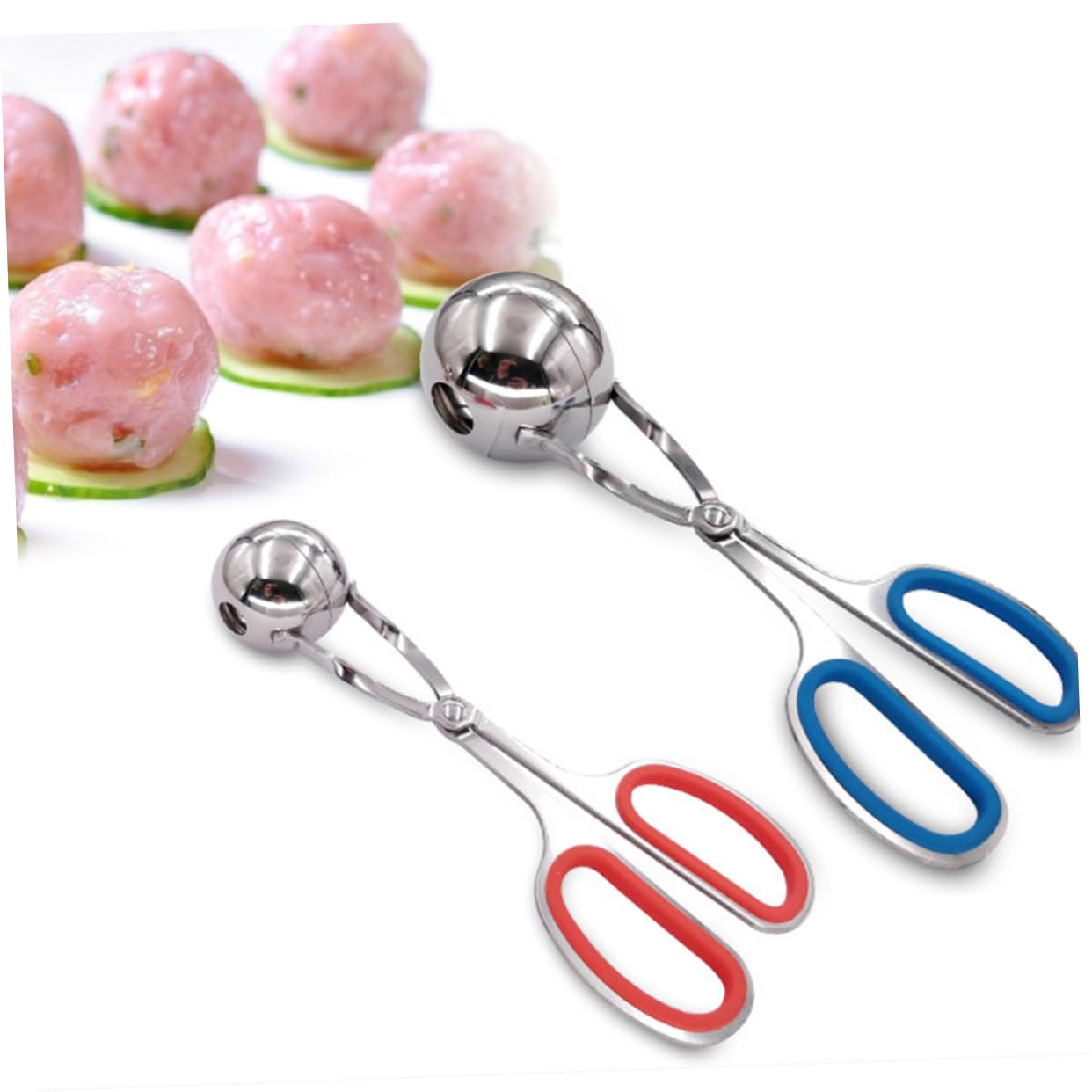 Mikinona 3pcs Meatball Maker Shaker Meatball Molds Stainless Steel Perfect for Melon Balls Fish Balls