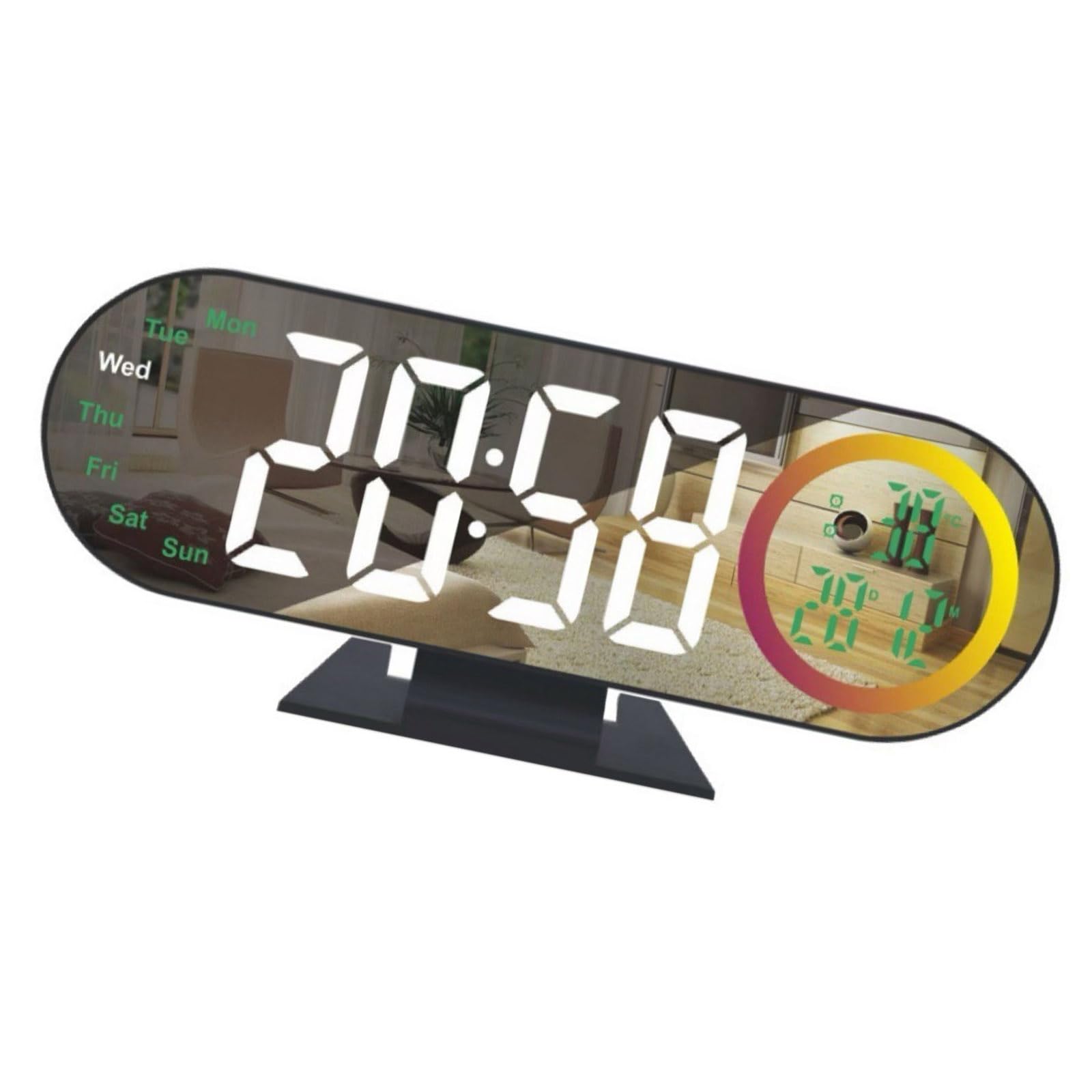 Shurhome Digital Projections Alarm Clocks for Bedrooms 180° Rotatables Projectors Loud Duals Alarms for Kids Elderly, Heavy Sleepers Projection Clock for Bedroom Ceiling