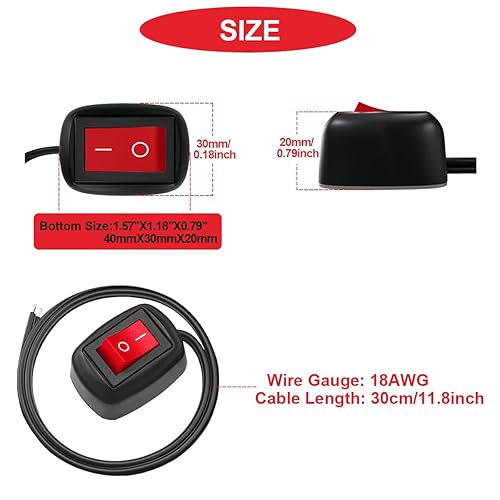 Miniatura 12 de Interruptor basculante para coche, interruptor de encendido y apagado, interruptor de botón de 12 V, interruptor de tira de luz LED, interruptor