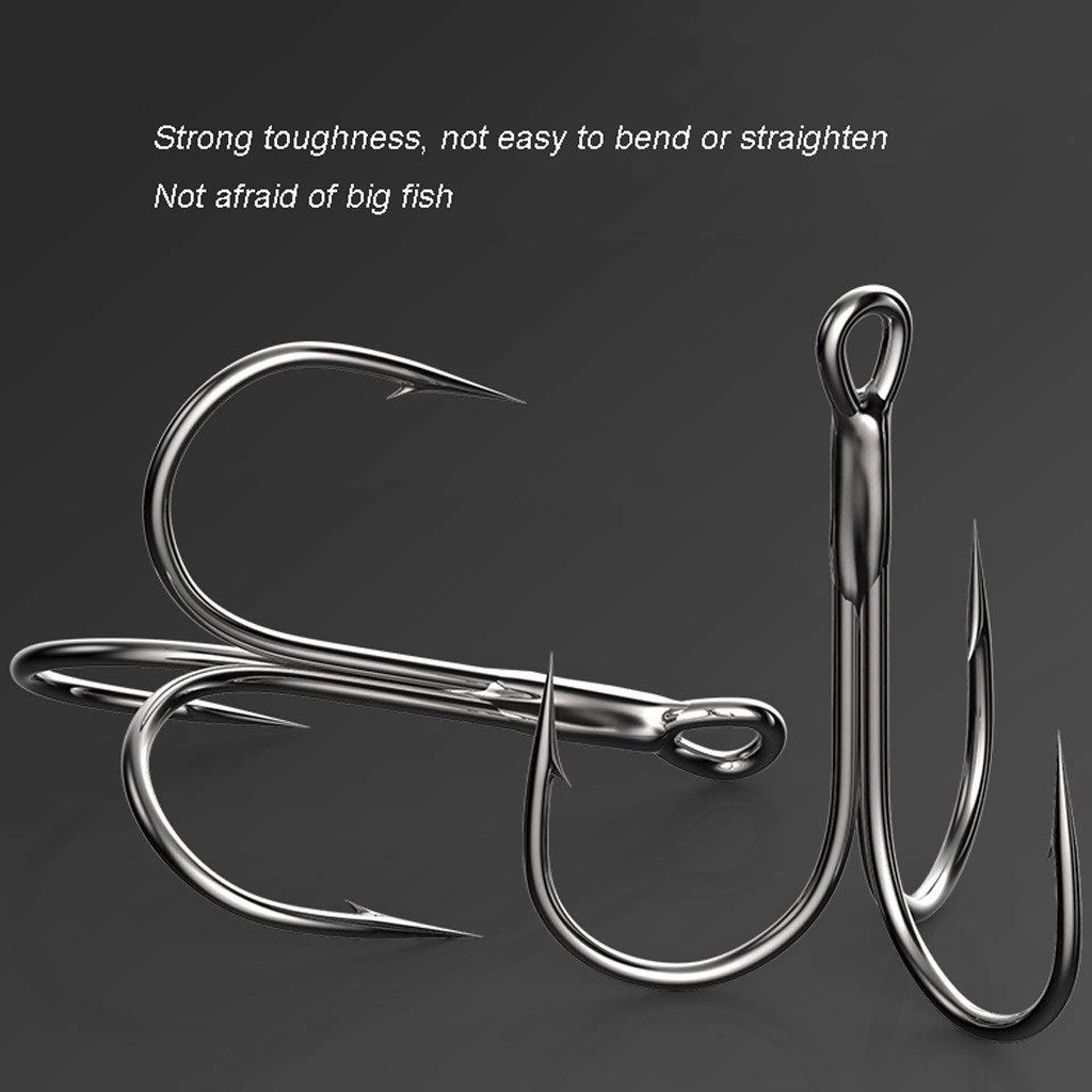 Amo da Pesca Classic ad Alta Resistenza ami da Pesca Tackle Hook a Tre Artigli con spinato Adatti for Medie e Grandi Pesci, 20 Pz ami da Pesca(3/0#)