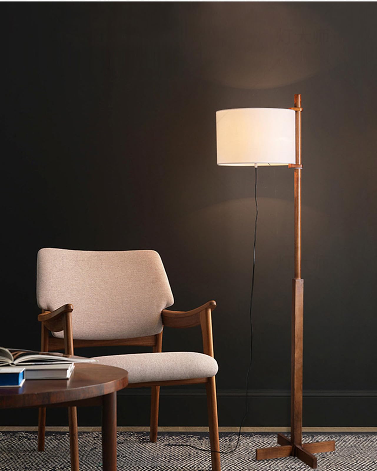 Lámpara De Pie De Madera Vintage, Lámpara De Pie Vertical Ajustable, Luces De Pie De Lectura Regulables, Lámparas Altas para Sala De Estar, Dormitorio, Oficina